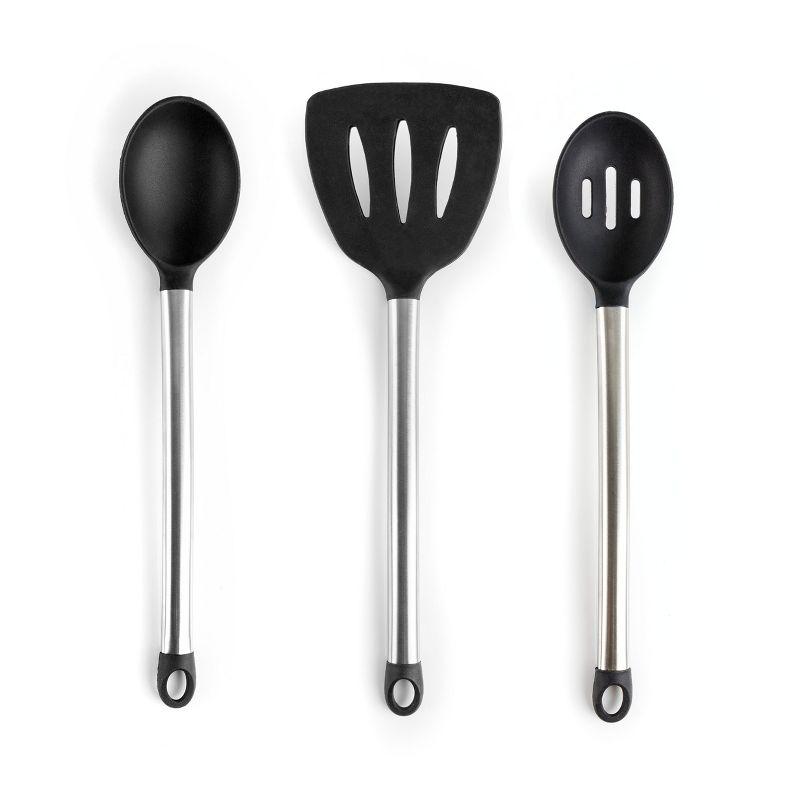 MegaChef 14 Piece Gray Silicone and Stainless Steel Cooking Utensils