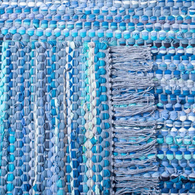 Montauk Blue Handwoven Cotton Square Area Rug