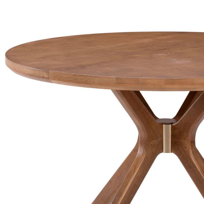 Plank+Beam Verso Round Dining Table, 47" Solid Wood Kitchen & Dining Room Table, Pecan