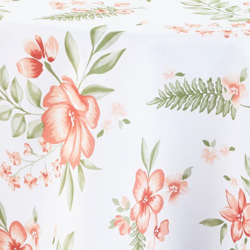 The Lakeside Collection Zippered Outdoor Umbrella Hole Tablecloths - Terracotta Floral 60" x 84"