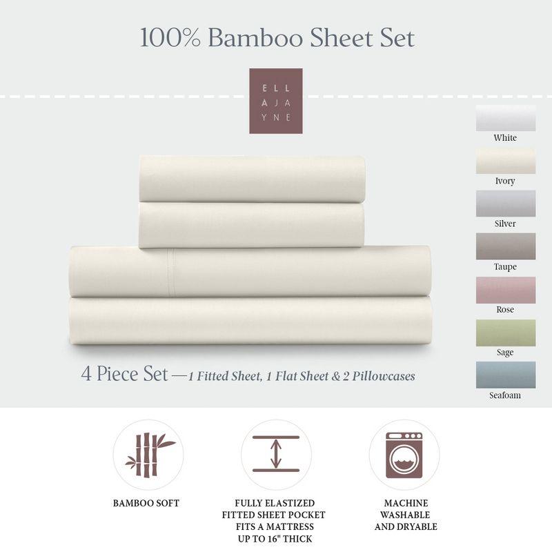 Ivory California King Bamboo Cotton Deep Pocket Sheet Set