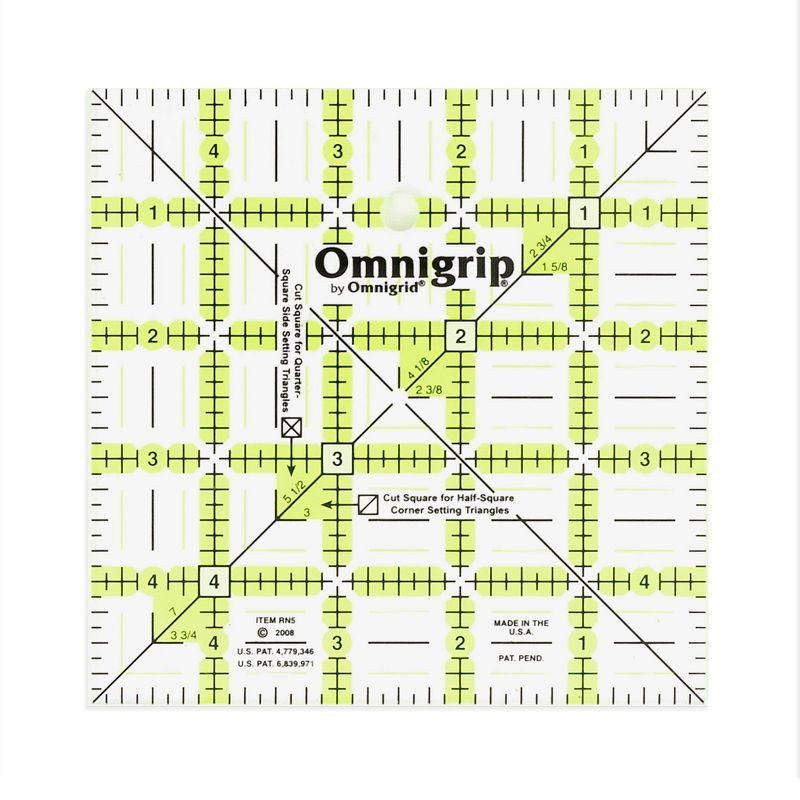Omnigrid Omnigrip 5" x 5" Non-Slip Square Quilting Ruler