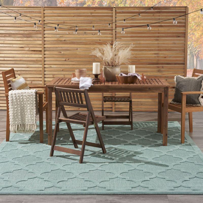 Nourison Easy Care 8' x 10' Aqua/Teal Indoor/Outdoor Rug
