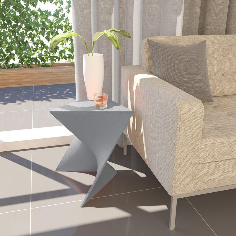 Randolph Modern Gray Triangular Plastic Side Table