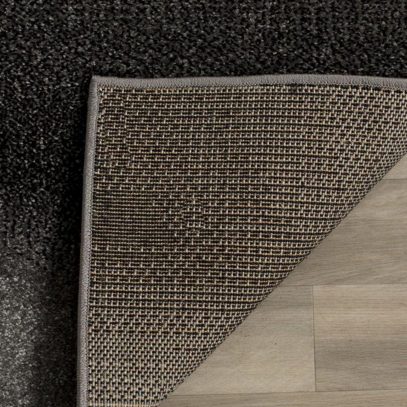 Mid-Century Modern Geometric Grey Synthetic Area Rug 5'3" x 7'6"