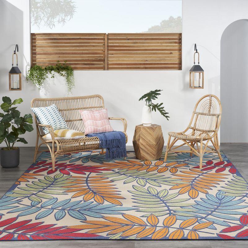 Nourison Aloha Floral Leaf Outdoor Area Rug