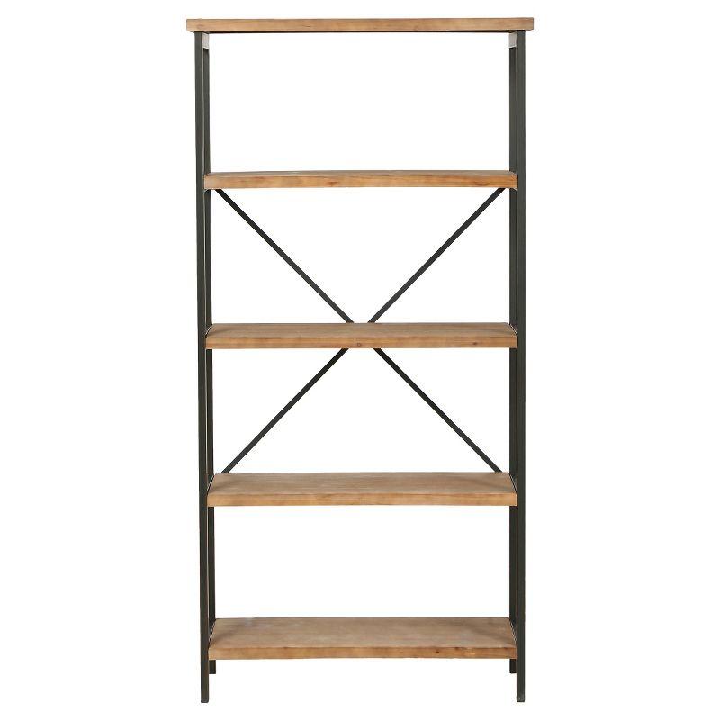 Christopher Knight Home Perth 68.5" 5-Shelf Industrial Bookcase Antique: Metal & Wood, 250lbs Capacity