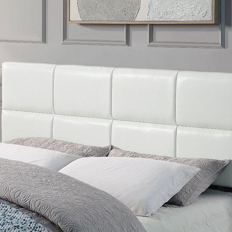 Full Kerwin Flannelette Bed with Bench Storage White - HOMES: Inside + Out: Upholstered Platform, No Box Spring Required