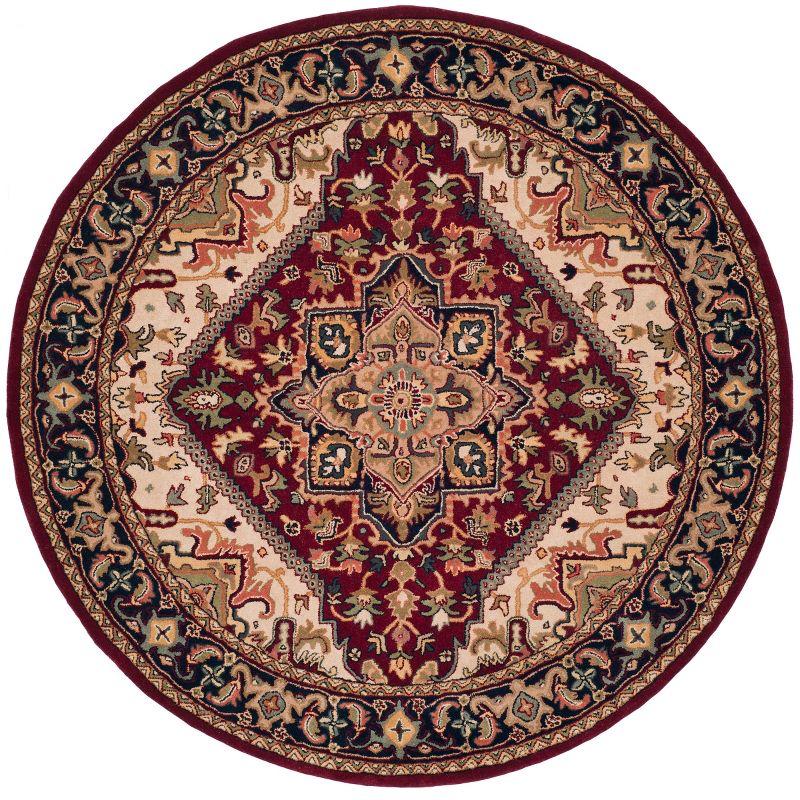 Heritage HG625 Handmade Area Rug - 8' Round - Red - Safavieh