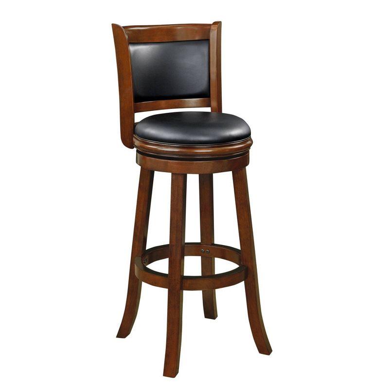 34" Extra Tall Augusta Swivel Barstool Cherry - Boraam: Modern Faux Leather, 360-Degree Swivel