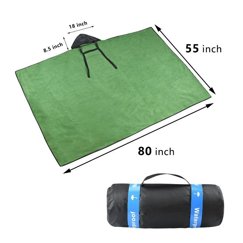 Catalonia Waterproof Outdoor Blanket for Cold Weather, Windproof Stadium Blankets for Sport Events, Wearable Weatherproof Blanket, Green