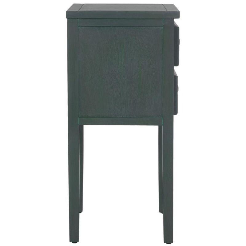 Transitional Blue-Gray Wood and Metal Accent Table with Storage