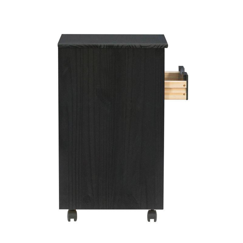 Cary Transitional 6 Drawer Solid Wood Rolling Storage Cart with Casters - Linon