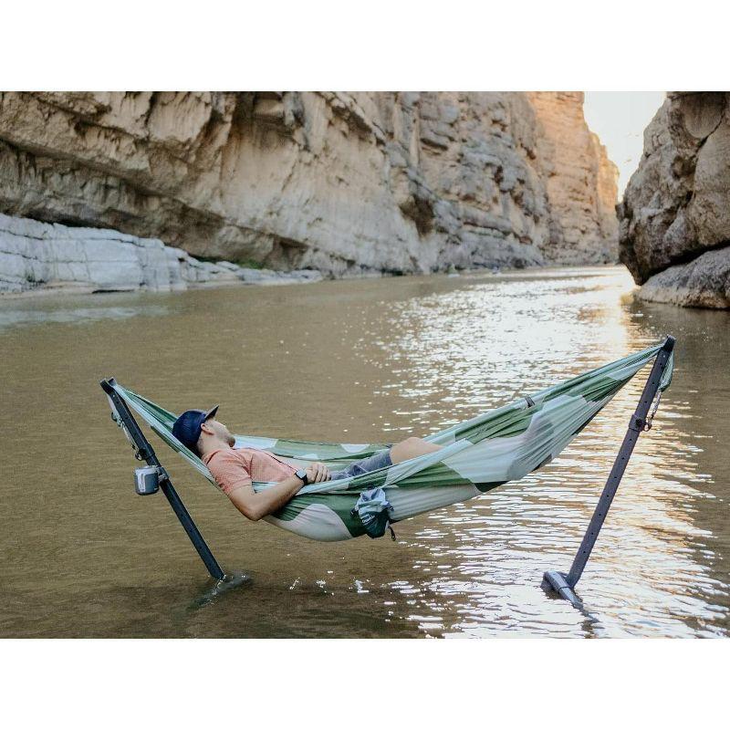 Kammok Roo Double Hammock with Stuff Sack | Waterproof Ripstop Nylon, Gear Loops | Lightweight for Camping and Backpacking, Sky Blue