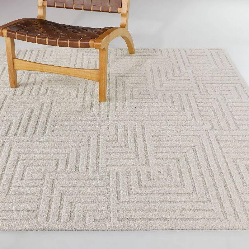 Chandra Cream 3D Effect Kids' Easy-Care Area Rug