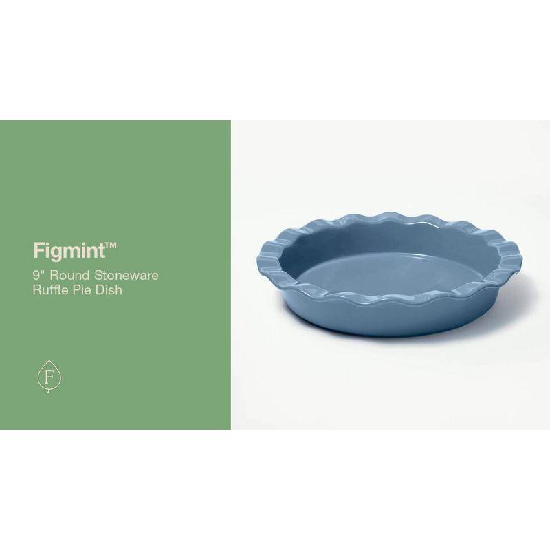 9" Round Stoneware Ruffle Pie Dish Cream - Figmint™