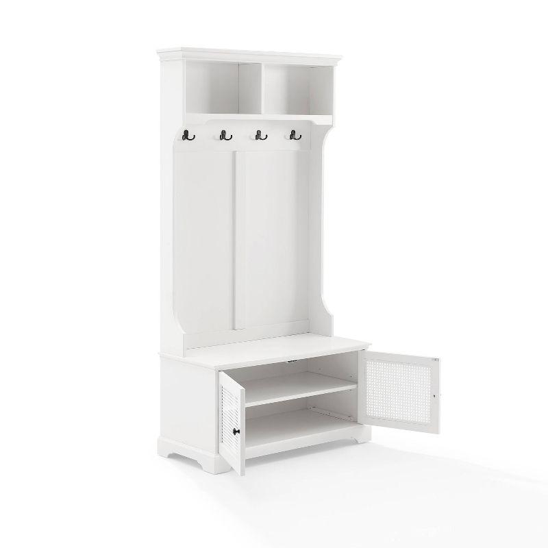 Sarah Hall Tree White - Crosley: Entryway Organizer with Shelving, Coat Hooks, Shoe Cabinet