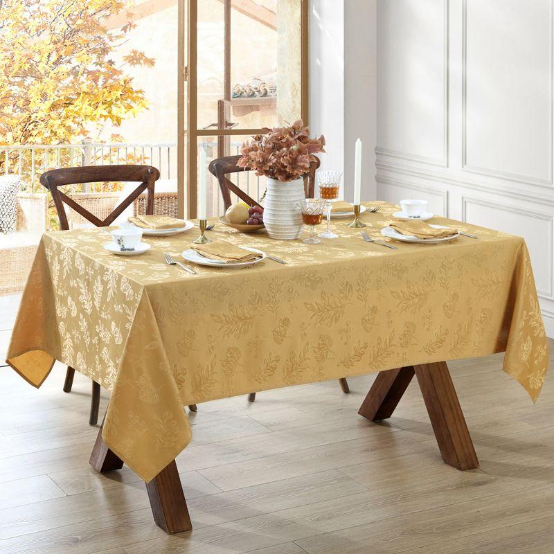 Rhone Woven Leaves Jacquard Fall/Harvest Damask Tablecloth