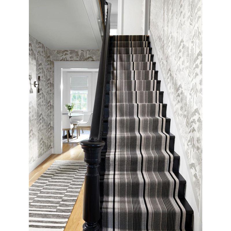 Alfie Ticking Black Handwoven Cotton Rug
