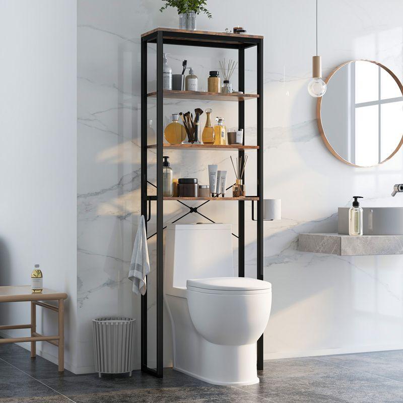 Costway Bathroom 4-Tier Over the Toilet Storage Rack Freestanding  Organizer Rustic Brown