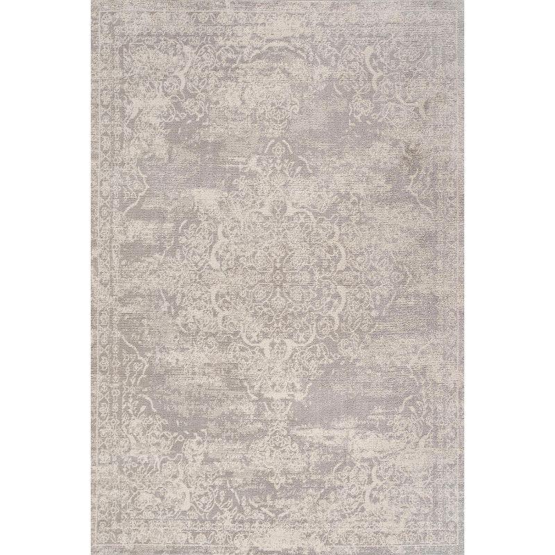 8'x10' Alhambra Ornate Medallion Modern Area Rug, Ivory - JONATHAN Y