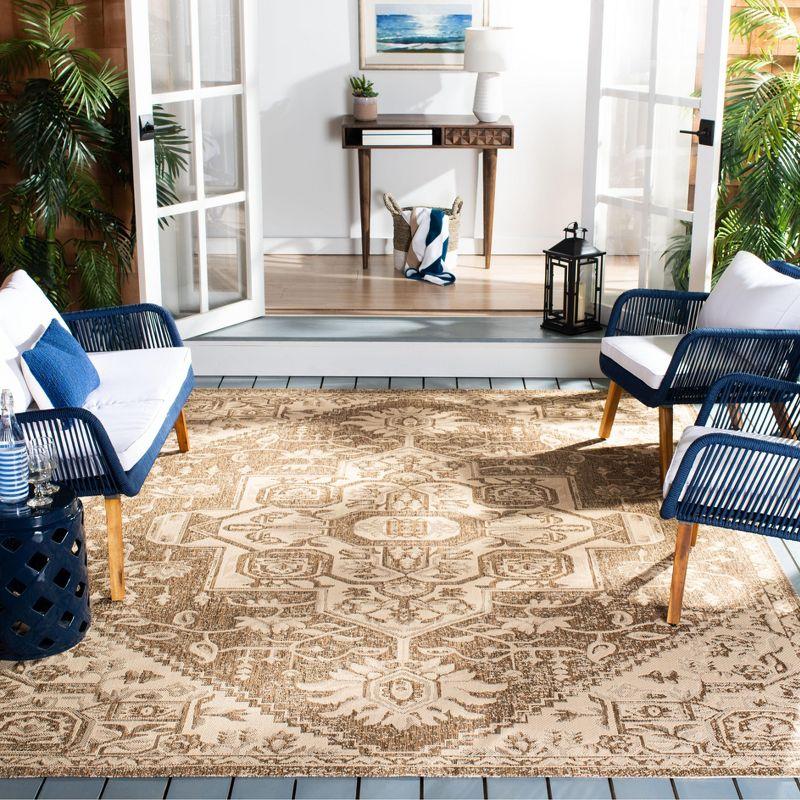 Cream Beige Square Synthetic Non-slip Area Rug