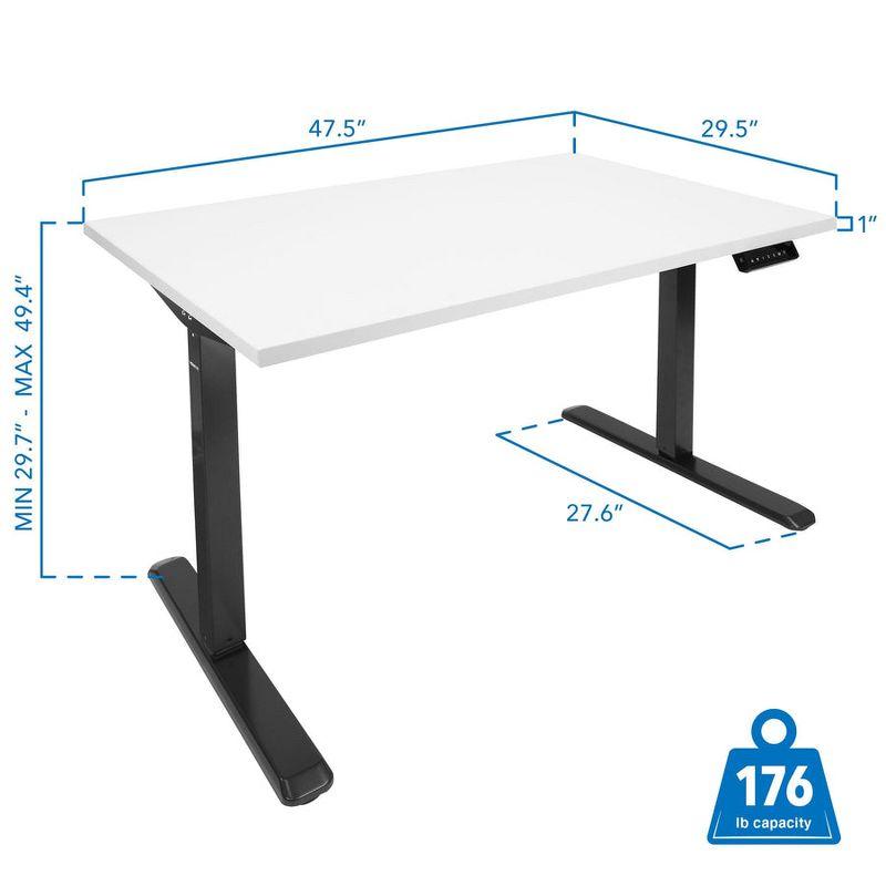 Mount-It! Height Adjustable Hand Crank Sit-Stand Desk Frame w/ Extra-Wide Tabletop | Multiple Colors