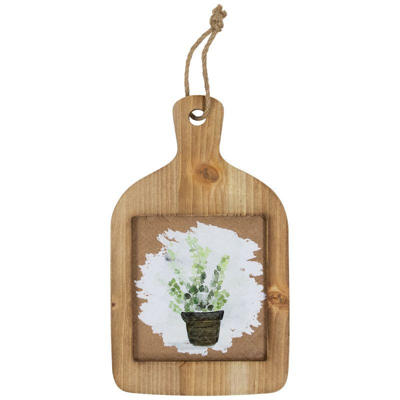 Natural Wood Cutting Board Floral Wall Decoration with Jute String