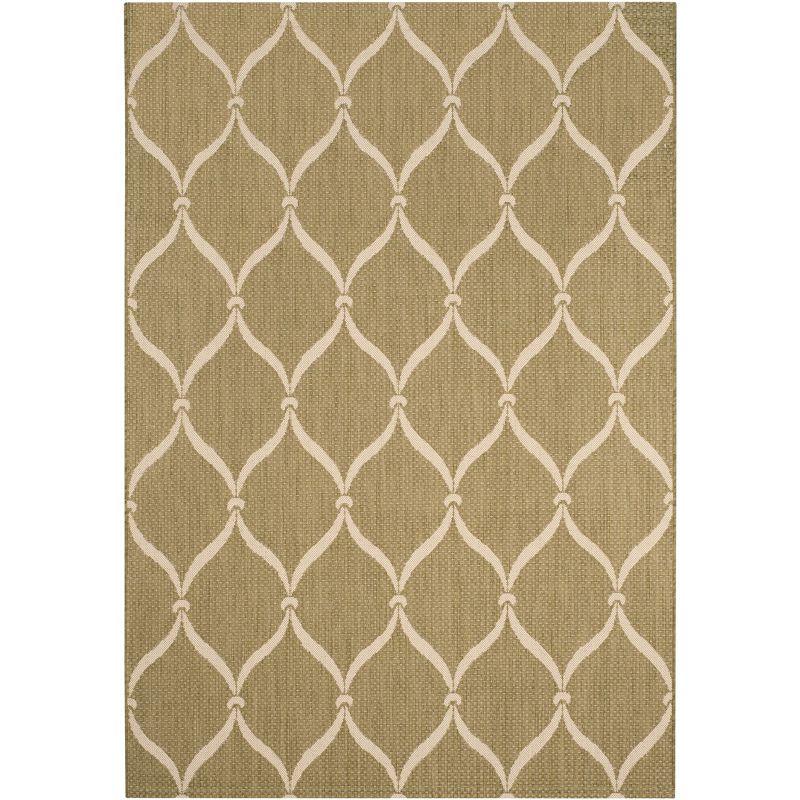 Courtyard CY6654 Power Loomed Indoor and Outdoor Area Rug - Green/Beige - 6'7"x9'6" - Safavieh