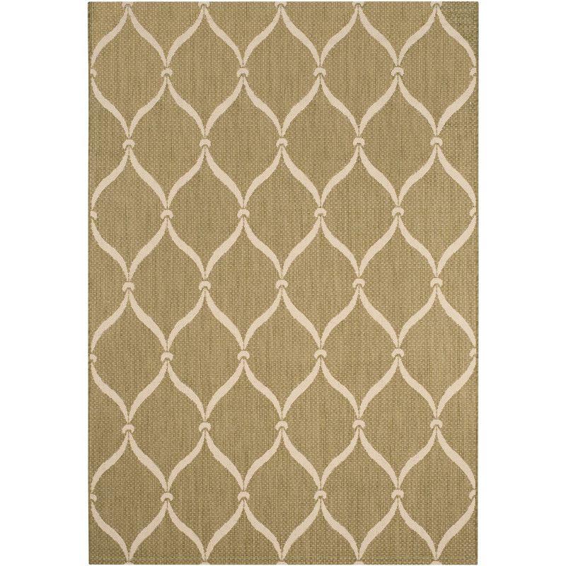 Green and Beige Geometric Indoor/Outdoor Area Rug