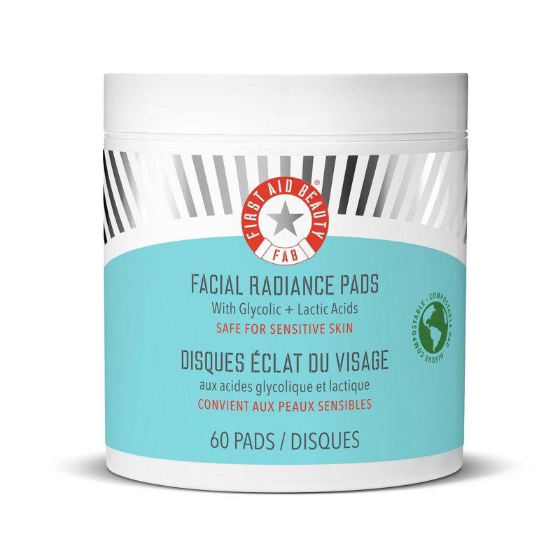 FIRST AID BEAUTY Gentle Exfoliating Facial Pads for Sensitive to Normal Skin - Fragrance-Free - 60ct - Ulta Beauty