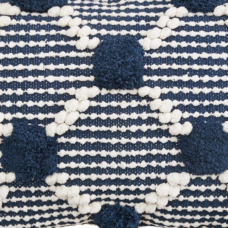 Josie Indigo and White Handwoven Cotton Throw Pillow