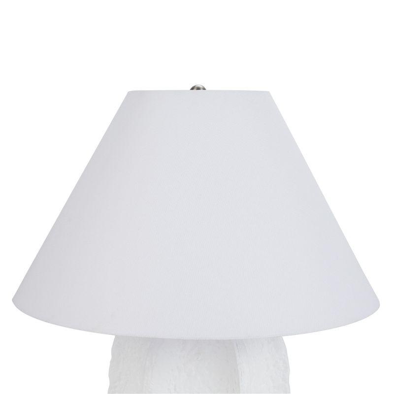 25" White Textured Ceramic Plaster Table Lamp