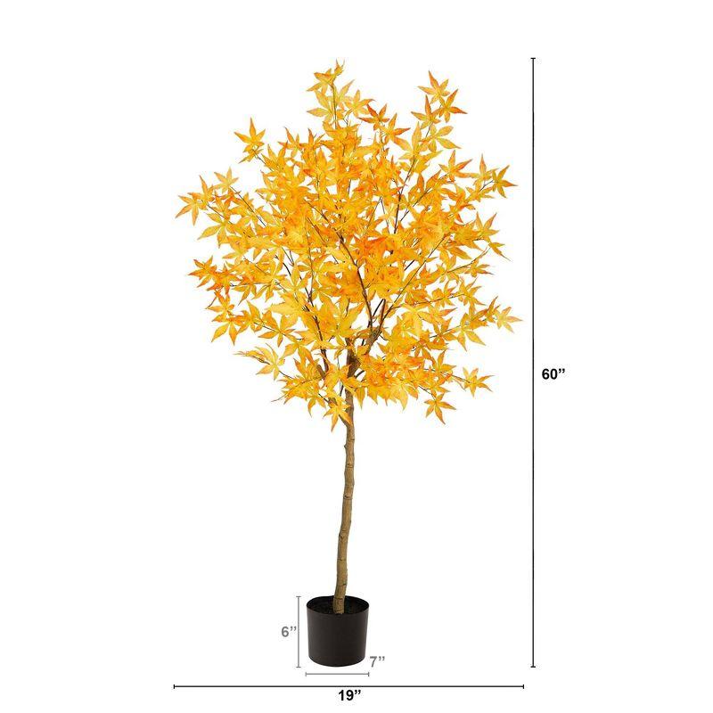 Nearly Natural 5-ft Autumn Maple Artificial Fall Tree