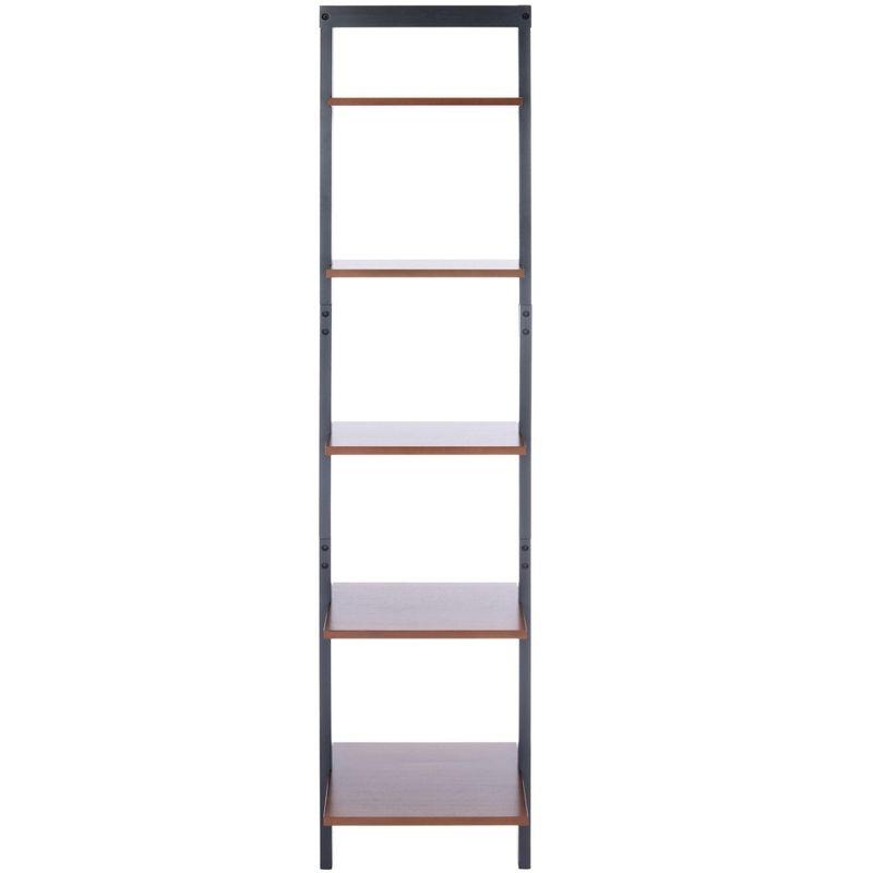 Allaire 5 Tier Leaning Etagere - ETG9400 - Honey Brown/Charcoal - Safavieh