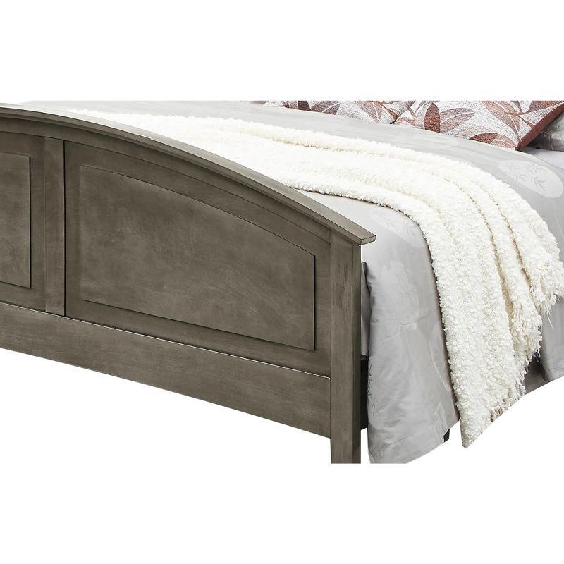 Rustic Gray Wood King Bed with Curved Headboard