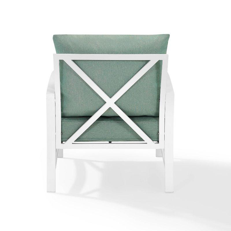 Kaplan Outdoor Steel Arm Chair Mist/White - Crosley