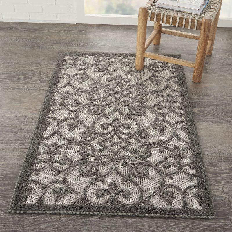 Grey and Charcoal Flat Woven Indoor/Outdoor Rug