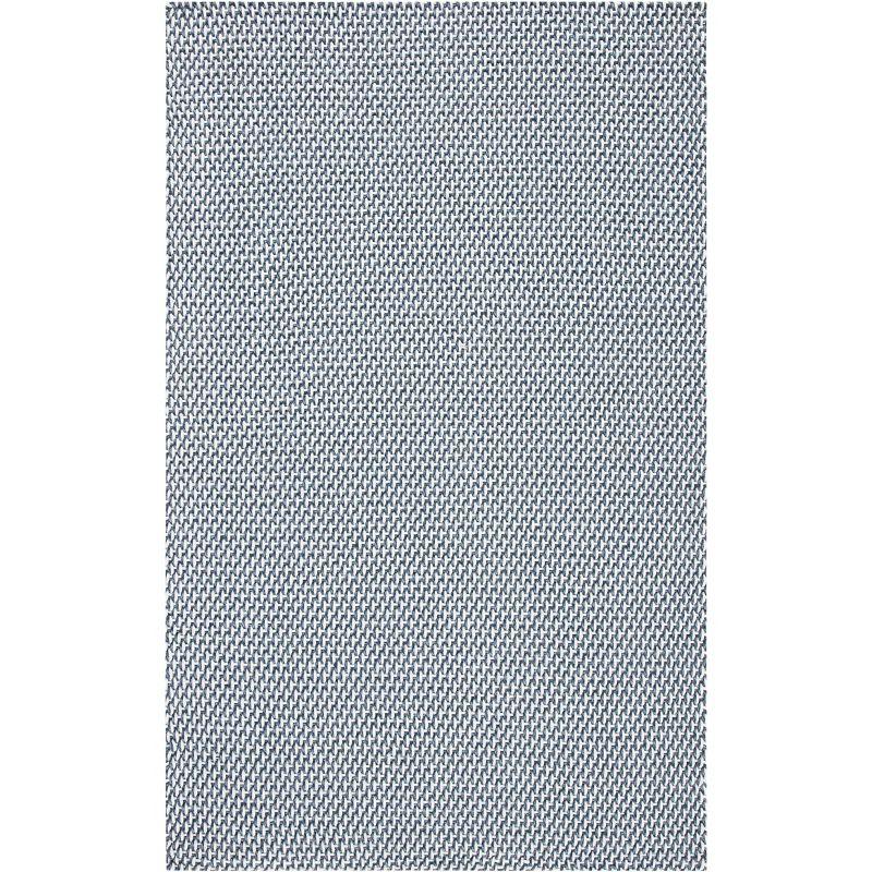 Coastal Breeze Hand-Knotted Blue Cotton 4'x6' Basket Weave Rug