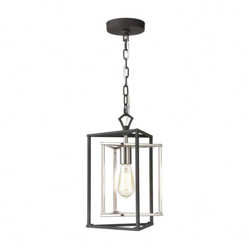 Salinger Charcoal and Satin Nickel Mini Pendant Light