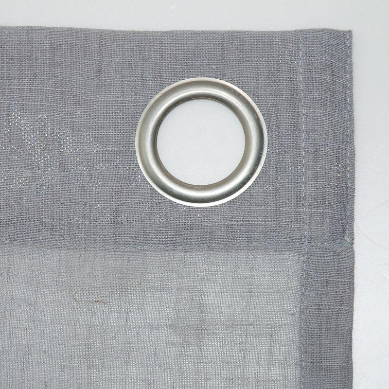 63"x52" Slub Textured Linen Blend Grommet Top Curtain Gray - Archaeo: Light Filtering Panel, Modern Indoor Decor