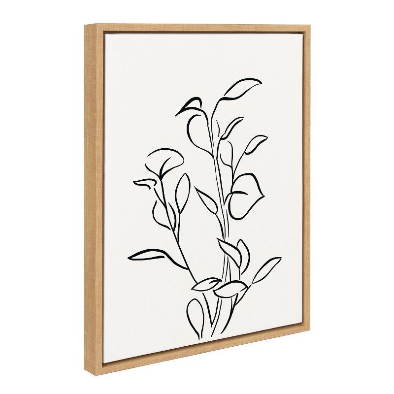 Kate and Laurel Sylvie Botanical Sketch Print No 2 Framed Canvas by The Creative Bunch Studio