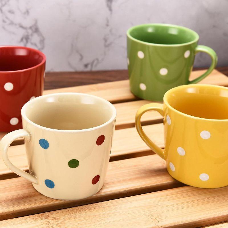 Bruntmor Polka Dot Coffee Mugs, Set of 6 Multicolour