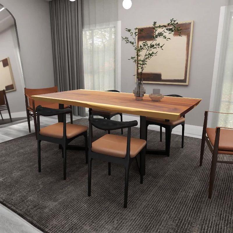 Contemporary Wood Dining Table Brown - Olivia & May: Sleek Design, Seats 6, Non-Extendable