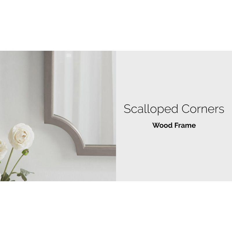 Kate and Laurel Hogan Scalloped MDF Scallop Mirror, 24x36, Silver