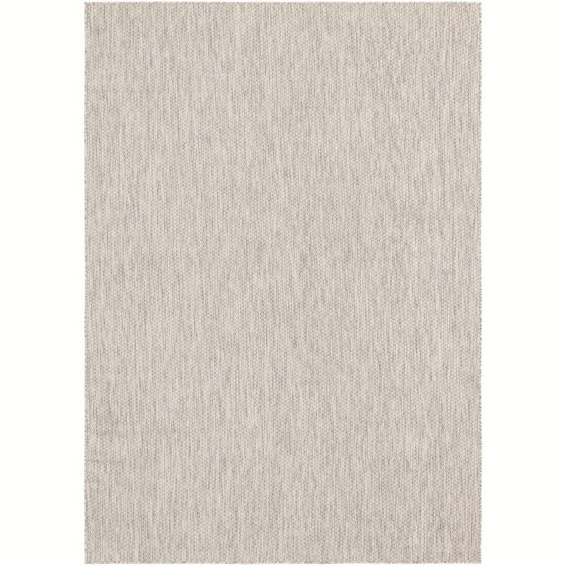 Modern Outdoor Solid Light Gray 7'x10' Synthetic Area Rug