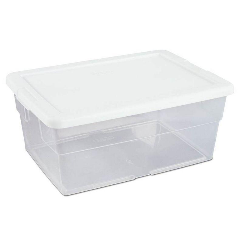 Sterilite 16 Qt Clear Plastic Secure Latching Storage Containers, 12 Pack & 6 Quart Lidded Storage Tote for Home and Office Organization, 24 Pack