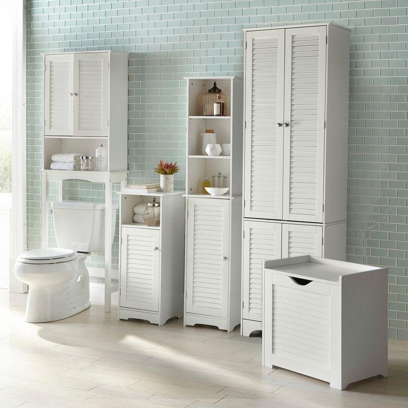 BrylaneHome Louvre Linen Cabinet - White