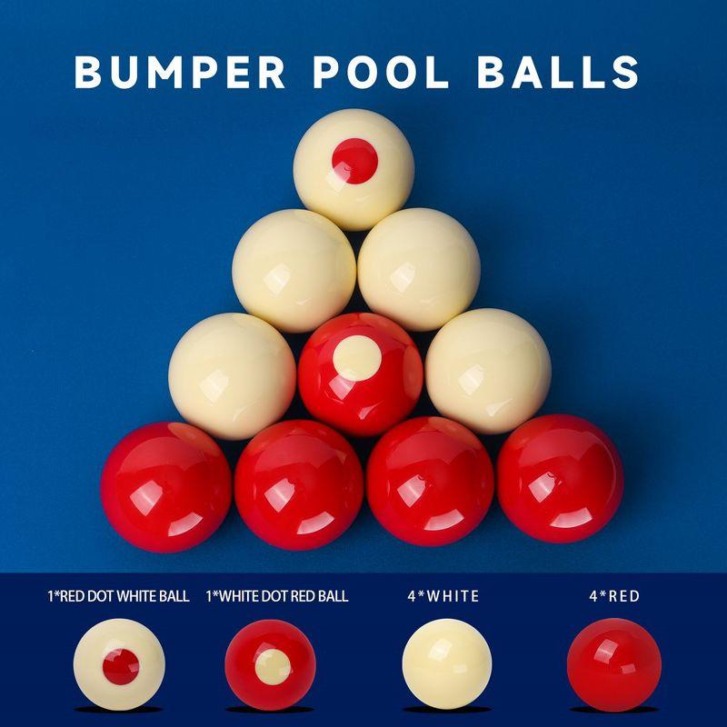 GSE 2-1/8" Regulation Size Bumper Pool Balls, Standard Set of 10 Ball Set, Bumper Pool Table Accessories