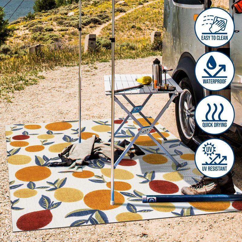 4' x 6' Limone Bold Lemon High-Low Indoor/Outdoor Area Rug, Orange/Beige/Cream - JONATHAN Y